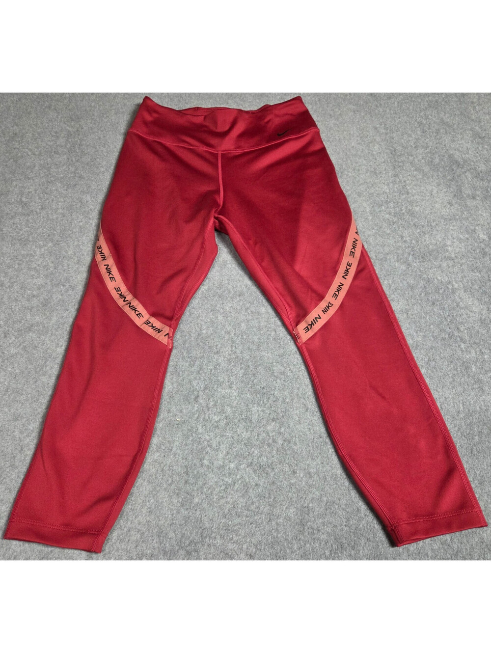 NIKE ONE Women's M Medium Mid-Rise Cropped 7/8 Tights Red DD1813-615 Dri-FIT Gym